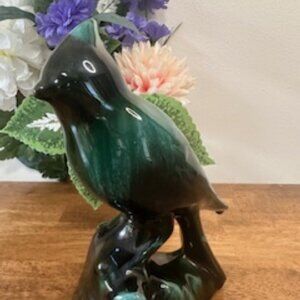 Blue Mountain Pottery Standing‎ Cardinal Figurine – Green Drip Glaze Cana…